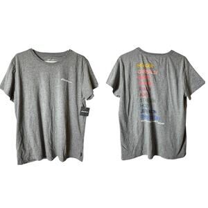 Eddie Bauer Gray Short Sleeve Volcano Graphic Crew Neck Tee Sz L